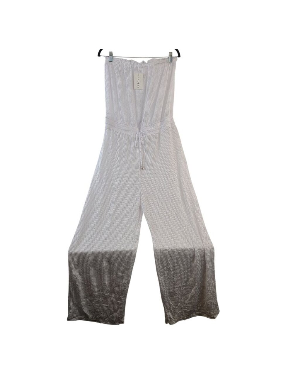 NEW Dotti White Strapless Jumpsuit With Drawstring Waist Size L